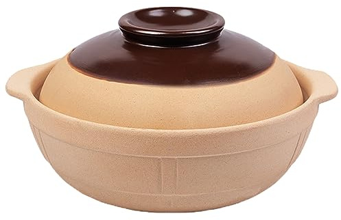 HUHJYUGE Clay Pot for Cooking, Cooking Pot With Lid, Terracotta Pot, Big Pots for Cooking, Stove Top Clay Pot, Unglazed Clay Pots for Cooking, Handmade Cookware (1L)