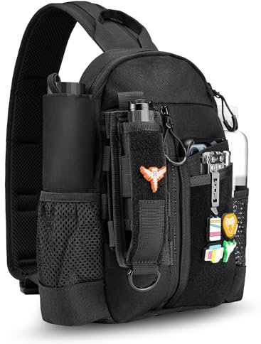 VIPERADE CHS1 EDC Brusttasche Herren Schultertasche,Leichter Sling Bag Klein Sling Rucksack mit verstellbarem Schultergurt Multipurpose Crossbody Shoulder Bag Klein Umhängetasche