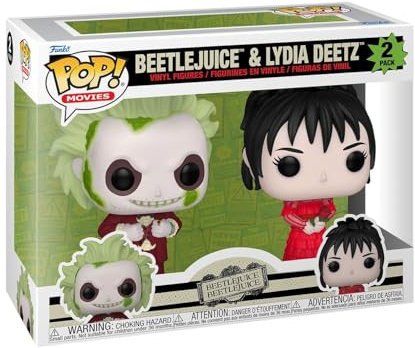 Funko POP! Movies: Beetlejuice - Beetlejuice & Lydia Deetz 2 Pack | Offizielles Comedy Merch - Vinyl Sammelfigur als Regal Deko - Geschenkidee zum Geburtstag für Fans und Sammler