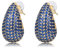 WillTen Goldene Ohrringe Damen, Dupes Ohrringe mit Marineblau Kubischen Zirkonia, Ohrringe Gold Hoop Earrings Wassertropfen Tropfen Ohrringe Teardrop Earrings für Frauen