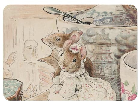 Platzsets, weiche Unterseite aus Kork, Tischsets, Familie, Maus, Tea, Party, Illustration für Kinder, Beatrice Potter, groß, 39,5 x 28,5 cm, 4 Stück
