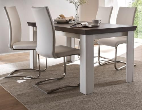 Furn.Design Esstisch in weiß Pinie und Wenge Landhaus Küchentisch 160 x 90 cm Esszimmertisch Corela