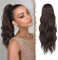 FESHFEN Pferdeschwanz Haarteil mit Kordelzug, 45 cm Wellen Zopf Pferdeschwanz Verlängerung Schokoladenbraun Dunkelbraun Haare Extension Synthetik Lang Wellig Haarverlängerung Ponytail für Damen Frauen