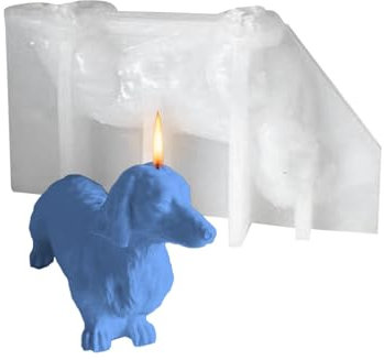 -Silikon-Kerzenform in Hundeform, Dackel-Hunde-Kerzenform, Dackel-Silikonform, langlebige Silikon-Hundeform, Tierseifenform, ästhetische Heimdekoration, Kunsthandwerksform, Geschenke