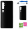 Globalstock Vitre arrière de Cache Batterie Remplacement - Coque Cache Batterie Compatible pour XIAOMI Mi Note 10/10 Pro Blanc/Noir/Vert + adhésif et Kit Outils (Noir)