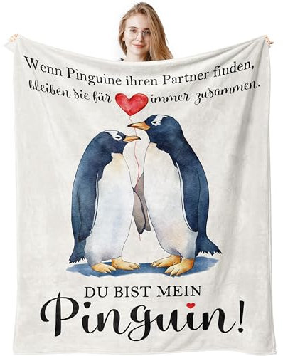 Jinmaple Jahrestag Geschenk für Ihn/Sie, Partner Geschenke, Hochzeitstag Geschenke für Männer/Frauen, Geschenk für Freundin/Freund, Paar Geschenke, Pärchen Geschenke, Couple Geschenke Decke 150x130CM