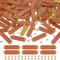 FINGERINSPIRE 60Sets PU Lederetiketten Blanke Lederanhänger 12x45mm Schokolade Handgefertigtes Lederetikett Mit Nieten Ovales Lederetikett Blankes Etikett Verzierungszubehör Für Jeans Taschen Schuhe