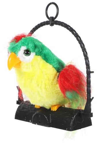 ibasenice 1pieza Loro Electrónico Repetidor De Sonidos Juguete Interactivo para Niño Niña Decoración De Habitación Estimula El Aprendizaje Comunicación Sin Batería