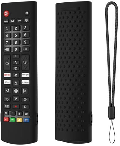 Funda Mando Distancia para LG TV, Funda Protectora Silicona para Mando Distancia Apto para LG AKB75375604 AKB75095302 AKB73715601 para LG AKB Serie Mando Distancia Smart TV Cubierta (Negro)