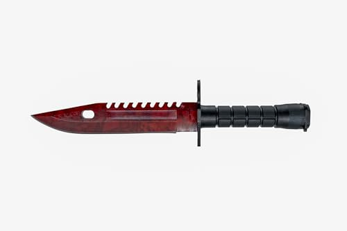 Generisch CSGO CS2 Bajonett Knife - Red Ruby - Trainer CSGO Knife Skin Counter-Strike Trainingsmesser Übungsmesser Jagdmesser Bayonett - Bundle - Ariknives