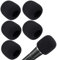 Verazquy 5 Pack Foam Mic Cover, Thick Handheld Black Microphone Windscreen Pop Filter Muffler Blocks Out Plosives Compatible with many Sizes, for KTV Stage Wireless Device to Reduce Wind Noises