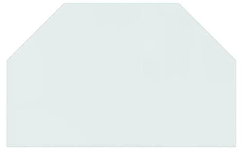 Gecheer Kaminofen Glasplatte Kaminplatte Kaminglas Ofenglas Bodenplatte Funkenschutzplatte Glasbodenplatte Kaminbodenplatte Sechseck 80x50 cm