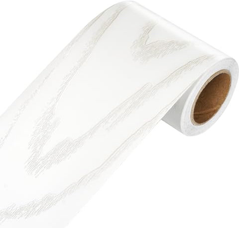 YENHOME 7.6 x 1500 cm Wallpaper Border in Wood Look White Border Self-Adhesive White Mirror Frame Trim Repair Tape Wooden Wallpaper Border Self-Adhesive for Hallway Ceiling Corner Line