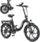ENGWE MTB MilePort 1 Adult Electric Bike, 36V 13AH Removable Battery 250w Motor With 20‘*3.0’ Fat Tire Folding Electric Bike, Speed 25km/h Range Up To 100KM City Ebike (Black)