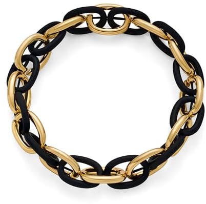 WOWORAMA Chunky Kettenarmband für Damen verstellbar elastisch dehnbare Gliederarmbänder dickes klobiges Statement Armband Gold/Silber