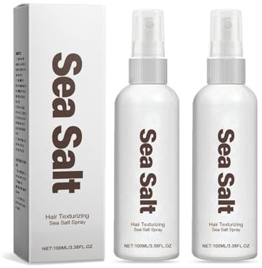 Spros de sel de mer, pulvérisation de sel de mer pour cheveux, cheveux moelleux, cheveux plus pleins, tenue durable, adaptée à différents types de cheveux, 100 ml (100ml, 2pc)