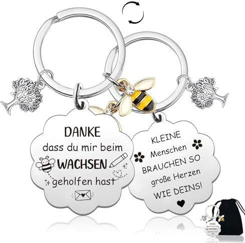 GluckGeschenk Erzieherin Geschenk, Schlüsselanhänger Abschiedsgeschenk Erzieherin, Danke Dass Du Mir Beim Wachsen Geholfen Hast geschenk für Erzieherin Abschied