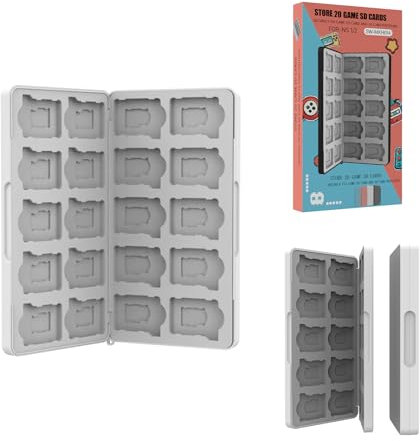 MotuTech Etui de Cartes de Jeu pour Nintendo Switch 2/1/Lite/OLED Boîtier Housse de Rangement pour 20 Jeux et Carte Micro SD (Gris)