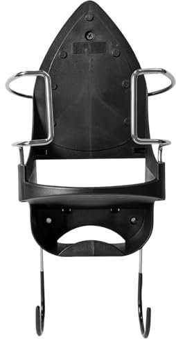 Dorccsi Ironing Board Hanger Heat-Resistant Wall-Mounted Iron Holder with Cord Storage Heavy Duty Foldable Board Hanger for Home, Laundry Room (Black) Ironing Holder