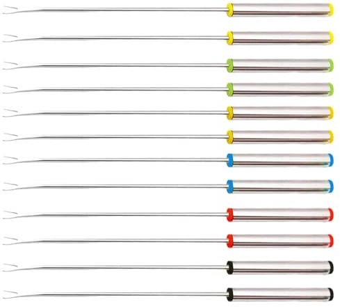 12 PCS Set Fondue Forks Stainless Steel Multi-Color Fruit Fork String Tools Dessert Outdoor Barbecue Roast Meat