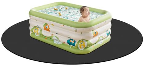 Eva - Tappetino rotondo per vasca idromassaggio, per esterni, superficie interlocking piscina, 196 x 196 cm