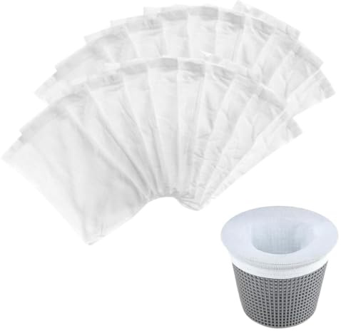 HJDJBD 10 Stück Pool Skimmer Socken,Skimmer Socken Schwimmbad,Wiederverwendbare Skimmersocke,Filtersocken Filtereinsatz Skimmersocken,für Skimmer Pool Teich Reinigung Schmutz Und Blättern