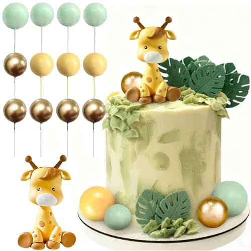 22 Stück Giraffe Geburtstag Tortendeko,Tortendeko Giraffe Wald,Dschungel Torten deko Geburtstag,Kinder Geburtstags Kuchen Dekoration,Geeignet für Kindergeburtstage