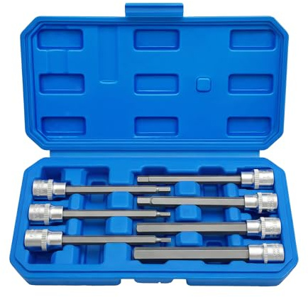 Langes Innensechskant Steckschlüsselsatz 3/8 - 7tlg Hex Bit Socket Set
