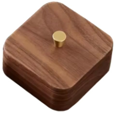 Bosiyrggrl Cotton Swab Box Dustproof Storage Solid Wood Box Desktop Decoration, Storage Box