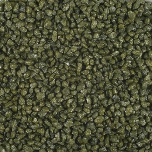 Deko-Granulat oliv-grün als farbige Streudeko - 5 kg grober Deko-Sand Ø 2-3 mm für Gläser, Vasen