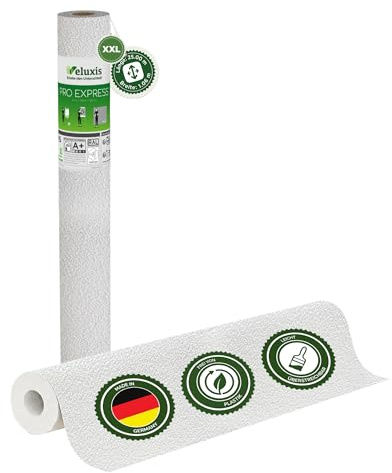 Vliestapete PRO Renoviervlies Mikro-Körnerstruktur – 25,00 m × 1,06 m | rissüberbrückend, blickdicht, überstreichbar, Made in Germany I Veluxis ®