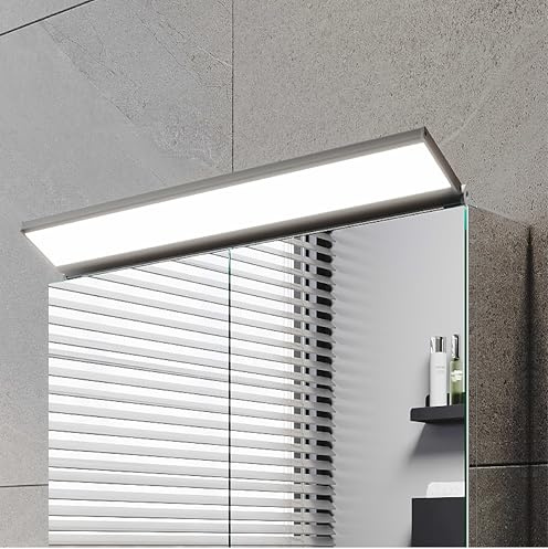 SUNXURY LED Spiegelleuchte 80cm, 159° Einstellbar, Wandleuchte über spiegel, Kaltweiß 6000K, Wand-/Schrankmontage, Weiß, 4.5W