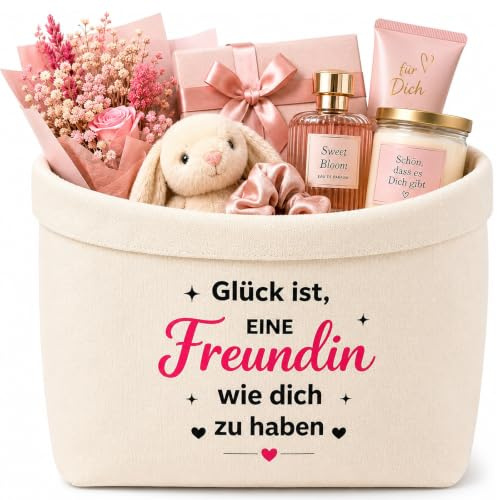 Geschenk Für Freundin - Brotkorb Stoff Mit Spruch, Beste Freundin Geschenke | Geschenk Freundin Geburtstag & Weihnachten, Präsent Für Sie, Liebevolle Deko & Lieblingsmensch Mitbringsel Idee