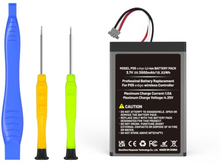 2026 Upgrade Battery for PS5 Dualsense Edge, High Capacity 3600mah Rechargeable Battery Pack for PlayStation 5 Dualsense Edge Controller with Tool Kit (1-Pack)