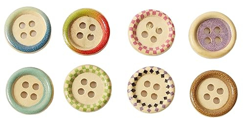 Jenivaint Träsömnadsknappar, Päronträd Runda Hantverksknappar 400 St 15 Mm för DIY-sömnad Av Smycken Scrapbooking, 2-hålstryckt Design, Handgjord Textur, Rustik Stil för Hantverkare