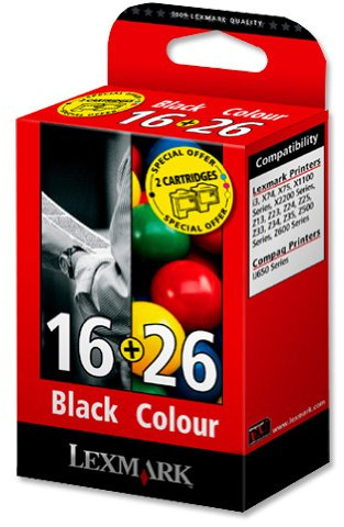 Lexmark Combo Pack #16 + #26 - Print cartridge - 1 x black, colour (cyan, magenta, yellow) - promo