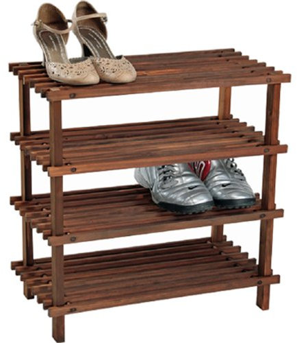 Kesper 69734 Schuhregal vierstäckig, FSC-zertifizierte Tanne, Maße: 54 x 26 x 52 cm