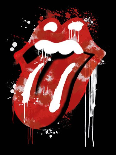 The Rolling Stones Graffiti Lips Canvas Print, Cotton, Multi-Colour, 3.20 x 60.00 x 80.00 cm