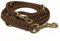 Lederleine braun aus Fettleder, Messing 3m verstellbar (3m x 12mm)