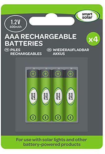 Lot de 4 Piles Rechargeables Ni-MH AAA 600mAh 1.2V Pour Produits Solaires