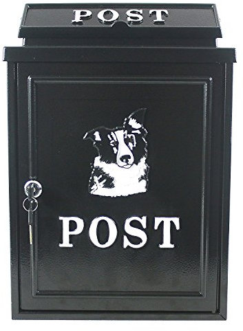 Arboria Wall Mounted Cast Iron Mailbox Letterbox - Dog Design