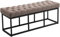 CLP Sitzbank Amun I Mit Stoff-Bezug I Mit Schwarzem Metallgestell, Farbe:Taupe, Größe:120 cm