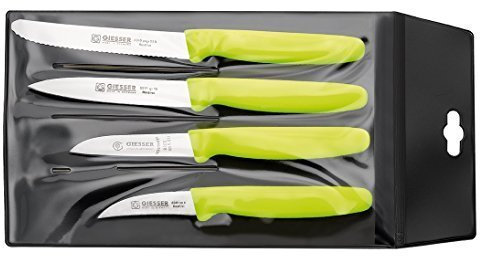 Giesser Koch-/Gemüsemesser-Set 4 teilig Limette, Made in Germany