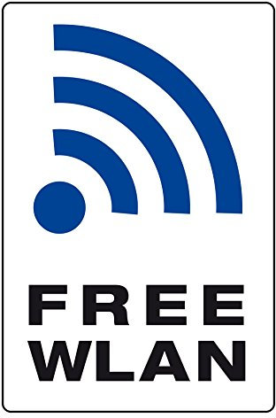Metafranc Hinweisschild Free WLAN - 300 x 200 mm / Beschilderung / Infoschild / Gewerbekennzeichnung / Internet / Wifi / Hotspot / 503560