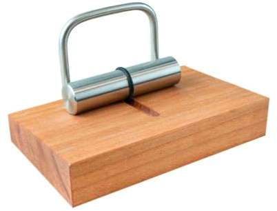 Visitenkartenhalter aus Holz, 10 x 6,2 x 6 cm | Kartenhalter aus Kirschholz und Edelstahl, magnetisch