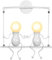 KAWELL Humanoid Kreative Wandleuchte Moderne Wandlampe Einfache Kerzen Wandleuchten Art Deco Max 60W E27 für Kinder Zimmer, Schlafzimmer Nachttisch, Treppen, Flur, Restaurant, Küche, Swing Weiß x2