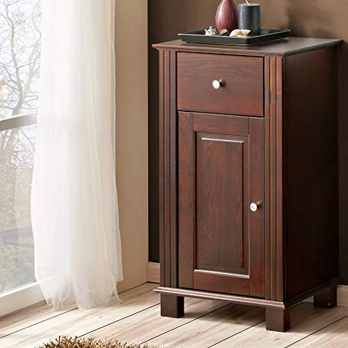 Lomadox Badmöbel Unterschrank im Landhausstil, Pinie Massivholz braun, B/H/T ca. 46/82/35cm