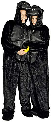 K332540-50-54 schwarz Damen Herren Gorilla Kostüm Affen Overall Gr.50-54