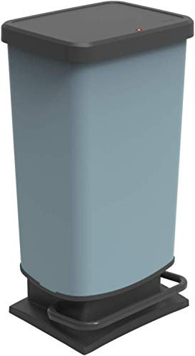 Rotho Paso Mülleimer 40l mit Deckel, blau, Kunststoff