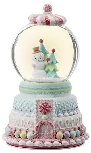 Regency International Candy Schneemann Wasserkugel mit Musik, 25,4 cm, Pastellfarben, mehrfarbig, Harz
